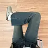 Jeans Retro Micro-lar estilo Americano para Mujer Primavera y Otoño Nuevo Hermana Gorda mm Forma de Pera Cintura Alta Elásticos Slim Pantalones