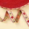 Borde de Encaje Ancho de 12 mm para Ropa Hanfu, Encaje Fruncido en Stock, Cinta Jacquard de Corazones Jacquard Colorida