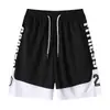 Pantalones cortos deportivos para hombre, pantalones casuales de seda helada estilo americano, pantalones cortos de verano holgados para baloncesto para hombre, talla grande, secado rápido, hasta la rodilla