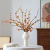 Vid Serpiente Artificial Sala de Té Zen Arreglo Lineal Fruto de Vid Serpiente Decoración para el Hogar de Interior Flores Falsas Fortuna Caquis Pequeños