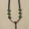 Cadena para Clavícula Ajustable Estilo Étnico Cuerda Colgante Jade Hetian Cuerda Simple Versátil