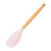Espátula de silicone com cabo de madeira para geleia, espátula de bolo e creme, misturador de creme doméstico, raspador com cabo de madeira