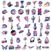 Paquete de 50 Hojas de Pegatinas Transparentes de Cielo Estrellado de Colores para Comida, Cuaderno DIY, Taza de Agua, Funda de Teléfono Móvil, Guitarra, Pegatina Decorativa Impermeable