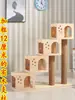 Marco de Escalada Grande para Gatos de Madera Maciza, Árbol para Gatos de Madera, Rascador para Gatos, Casa para Gatos Integrada de Sisal, Casa del Árbol para Gatos en la Pared