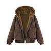 Chaqueta de Invierno Nueva Integrada con Piel y Capucha, Piel Sintética Águila de Montaña, Forro Polar, Cuello de Piel Acolchado de Algodón, Abrigo para Hombre
