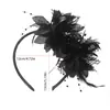 Diadema de Flores de Plumas de Carnaval Transfronterizo Fiesta Fiesta de Desempeño Accesorios para el Cabello de Plumas Diadema Accesorios Retro para el Cabello de Novia