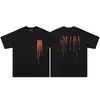 Suministro a Largo Plazo de Camisetas Unisex de Estilo Americano para la Calle Principal, Transfronterizas, de Verano, con Estampado de Letras y Cachemira, Cuello Redondo, Manga Corta, Corte Holgado