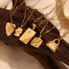 Moda Europea y Americana Elegante Retro Estilizado Nicho Collar Acero Inoxidable Chapado en Oro de 18K Circonio Geométrico Retrato Collar para Mujeres