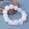 Pulseira de Ágata Branca Natural uma Pulseira de Calcedônia Branca para Homens e Mulheres, Pulseira de Calcedônia Gelatina de Lichia de Cristal Natural para Casais