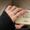 Anillo Geométrico Irregular de Diseño de Nicho para Mujer, Anillo Abierto de Alta Gama Retro Genial Elegante para el Dedo Índice