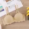 Ropa Interior de Sujetador para Mujer 2025 Primavera Temprana Nuevo Sin Marcas Push-up Sin Aros de Acero para Senos Parte Superior del Sujetador Taza Pequeña