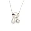 Amazon Caliente 18k Globo Dorado Burbuja Lindo Gordito 26 Colgante de Alfabeto Inglés Collar Mujer