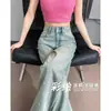 Jeans Feminino Outono 2024 Novo Cintura Alta Caído Solto Slim Design Reto Estreito Perna Larga Calças