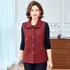 Colete Fino de Primavera e Outono para Mães, Nova Roupa de Outono para Mulheres de Meia-Idade e Idosas, Colete Cardigan com Gola Reversível para Mães, Adequado como Peça Externa
