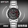 Sanda novo 1056 pulseira de aço Relógio masculino de quartzo tendência da moda simples criativo oco relógio masculino de quartzo atacado