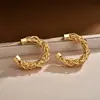 Pendientes Dorados Minimalistas de Moda con Forma de C Estilo Francés, Pendientes Retorcidos Exquisitos y Elegantes Estilo Ins Europeo y Americano