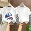 Camiseta de manga larga para niño 2026 nuevo modelo, camiseta básica de dibujos animados para niño, camiseta interior de algodón puro a rayas para otoño, estilo primavera y otoño