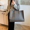 Bolso de mujer transfronterizo, nuevo bolso de hombro elegante de gran capacidad, bolso de mano de moda con estampado retro, para trabajo, 2025