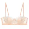 Lingerie sexy de renda bordada com rosas e orelhas de coelho, de alta venda no comércio exterior, projetada para minimizar a aparência de seios grandes e prevenir a flacidez, sutiã plus size