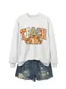 Amazon Wish moda de comércio exterior transfronteiriço casual europeu e americano feminino moletom de abóbora com laço tecnológico em estoque