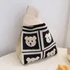 Bolsa Saco, Bolsa de Mão para Escritório, Bolsa de Lanche Fofa em Formato de Saco, Bolsa de Tricô Portátil para Sair, Bolsa de Palha de Novo Estilo