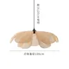 Luminária Pendente Sala de Estar Zen Chinesa Sala de Chá B&B Varanda Quarto Sala de Jantar Decoração Retrô Japonesa Lâmpada de Pétala Tecida em Rattan