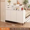 Gabinete de entrada de madera maciza, zapatero combinado, para uso doméstico, adecuado para la entrada o la sala de estar, diseño nuevo, gabinete de almacenamiento de doble cara, estilo color crema