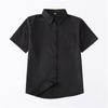 Nova Uniforme JK Japonês Básico Versátil Manga Curta Manga Longa Botões Cantos Camisa Curta Top Feminino Preto e Branco