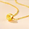 Pingente de Ouro para Mulheres, Ouro Puro 999, Pingente de Colar com Conta de Ouro Olho de Gato, Presente de Conta da Sorte para Mulheres, Item Popular para Atacado