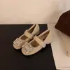Zapatos Peludos de Tacón Grueso de Felpa para Mujer Ropa de Exterior 2026 Nuevo Otoño/Invierno Mary Janes de Tacón Medio con Pedrería Zapatos Elegantes para la Noche