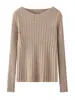Super valoriza o corpo~ Suéter de cashmere sem costura para mulheres, ombro a ombro, justo, realça a silhueta, segunda pele de tricô, suéter de lã