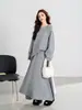 Nuevo Suéter Pulóver de Color Puro + Falda de Punto Traje de Suéter Suave y Sedoso Elegante de Dos Piezas para Mujer Otoño e Invierno 2025