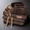 Pantalones de Verano de Seda Helada de Pierna Ancha Transfronterizos para Hombre, Sueltos y con Caída, Pantalones Casuales de Estudiante de Moda, Pantalones Largos Elásticos de Pierna Recta para Hombre