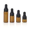 Frasco conta-gotas para teste de chá Frasco de óleo essencial escuro de 1 ml Frasco de amostra de vidro de 2 ml Frasco de óleo essencial de 3 ml