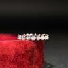 Anel de Amor em Prata de Lei S925 Anel Feminino com Fileira Completa de Diamantes em Formato de Coração Anel Completo Howe Definido Anel Pequeno de Diamante Anel Simples Versátil Empilhável