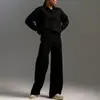 Conjunto de dos piezas de moda casual para mujer, color liso, manga larga y pantalón de pierna ancha, nuevo, transfronterizo Amazon 2026, europeo y americano