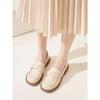 Jinbukang-size Sapatos femininos de tamanho grande, sapatilhas de couro genuíno macio, mocassins femininos novos de primavera e verão, solas macias, sapatos femininos fáceis de tirar