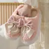 Yc-298 Pantuflas de Algodón 2025 Invierno Nuevas Pantuflas de Algodón Lazo Dulce Forradas de Felpa Cálidas Suela Gruesa Zapatos para el Hogar y Exteriores