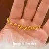Pulsera de trébol de cuatro hojas hueca superbrillante color arena dorada de larga duración resistente al desvanecimiento para mujer nicho lujo ligero tacto de alta gama cuentas facetadas