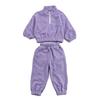 Traje de Felpa Forrado para Bebé Otoño e Invierno 2025 Cuello Alto Conjunto Deportivo de Sudadera Ropa Exterior de Polar para Bebé Conjunto de Dos Piezas