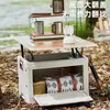 Caja de almacenamiento para camping, organizador de maletero de coche, gran capacidad, caja extragrande, diseño de mesa integrada, multifuncional, caja plegable para exteriores