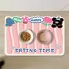 Jogo americano de animal de estimação fofo de desenho animado, absorvente e resistente ao desgaste, à prova de vazamentos, antiderrapante e à prova de respingos, ideal para gatos usarem como tapete de alimentação