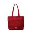 2026 Nuevo Modelo Transfronterizo Color Sólido Gran Capacidad Bordado Bolso de Hombro Bolso de Mano para Mujer Estilo Coreano Bolso Tote Simple para Debajo del Brazo