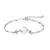 Pulsera de Luna Recogiendo Estrellas para Mujer Nicho Lujo Ligero Pulsera de Fritillaria Luna-Estrella Fresca y Dulce Regalo para Mejor Amiga Pulsera de Luna