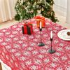 Toalha de Mesa de Natal Vermelha Transfronteiriça Decorativa Festiva para Mesa de Jantar Nova Impermeável à Prova de Óleo Poliéster Toalha de Mesa Festiva