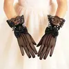 Guantes de encaje para niños transfronterizos, guantes cortos sin dedos, guantes para vestido de decoración de bodas, guantes de encaje de red de pesca para bodas al por mayor