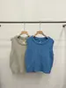 Elegante Chaleco de Punto con Abertura Trasera 2026 Otoño/Invierno Nuevo Cuello Redondo Chaleco de Punto sin Mangas para Mujer