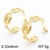 Brincos de alta qualidade com design de nicho de moda japonesa e coreana, banhados a ouro 18K real, em formato de C, formato de coração, aço inoxidável, brincos de nariz de porco