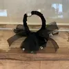 Elegante Laço de Rede Pingente de Cristal Elástico de Cabelo Estilo Francês High-End Corda para Rabo de Cavalo Acessório para Coque