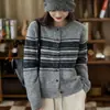 Abrigo suéter Fair Isle retro para mujer, nuevo diseño otoño/invierno 2026, cárdigan de punto holgado y adelgazante